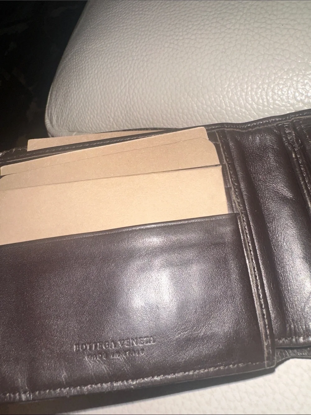 Bottega Veneta Dark Brown Intrecciato Leather Wallet